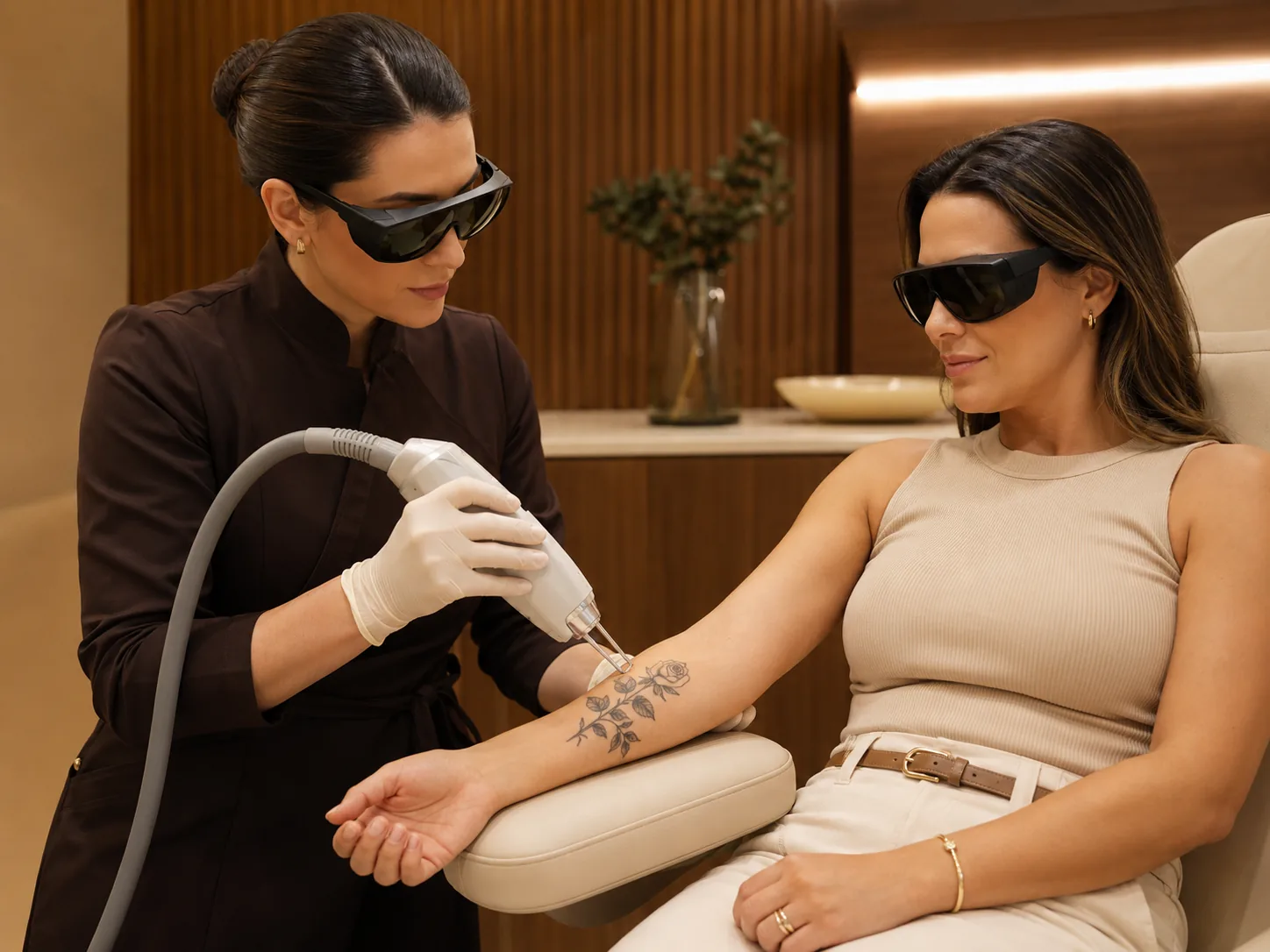 Área da pele em processo de remoção de tatuagem